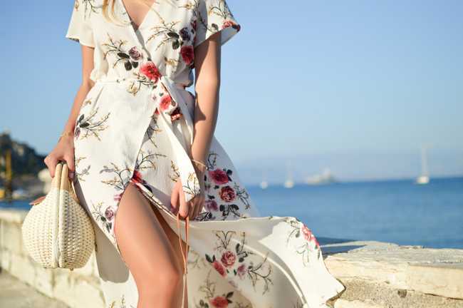 Floral silk summer dress